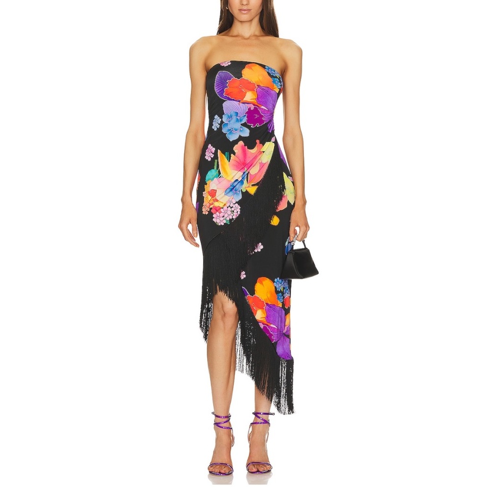 Floral Strapless Dress by Unknown Brand